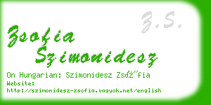 zsofia szimonidesz business card